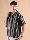 Brown and Black Printed Cuban Shirt